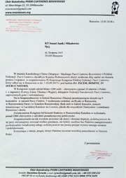 Podzi�kowania od Pueri Cantoeres